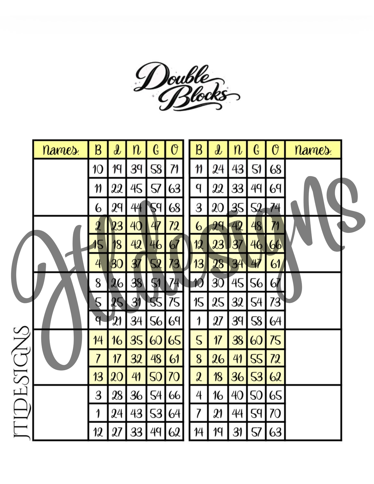 Yellow Plain Double Blocks