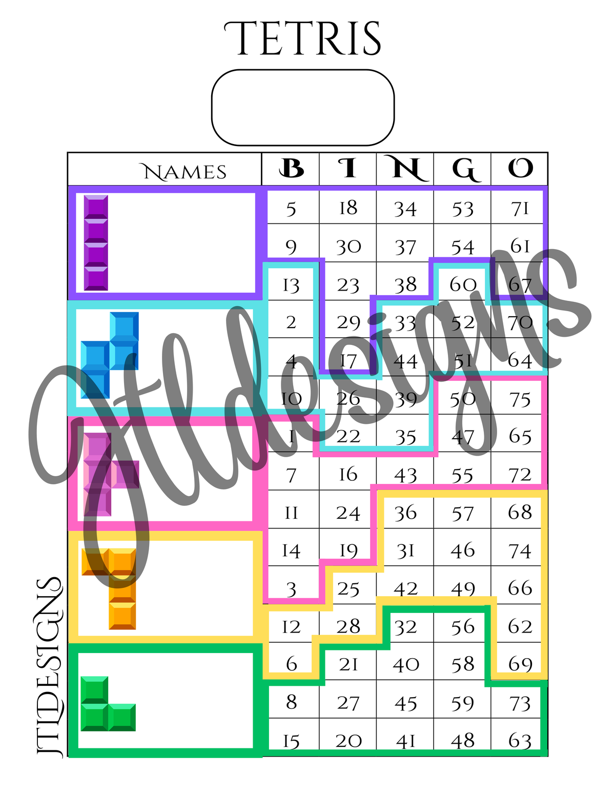 Tetris 5 Page Bundle