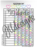 50 Rainbow Neon Hearts 1-75