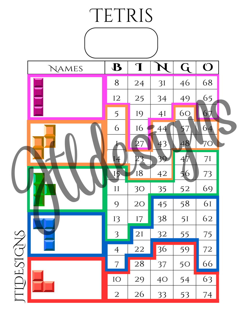 Tetris 5 Page Bundle
