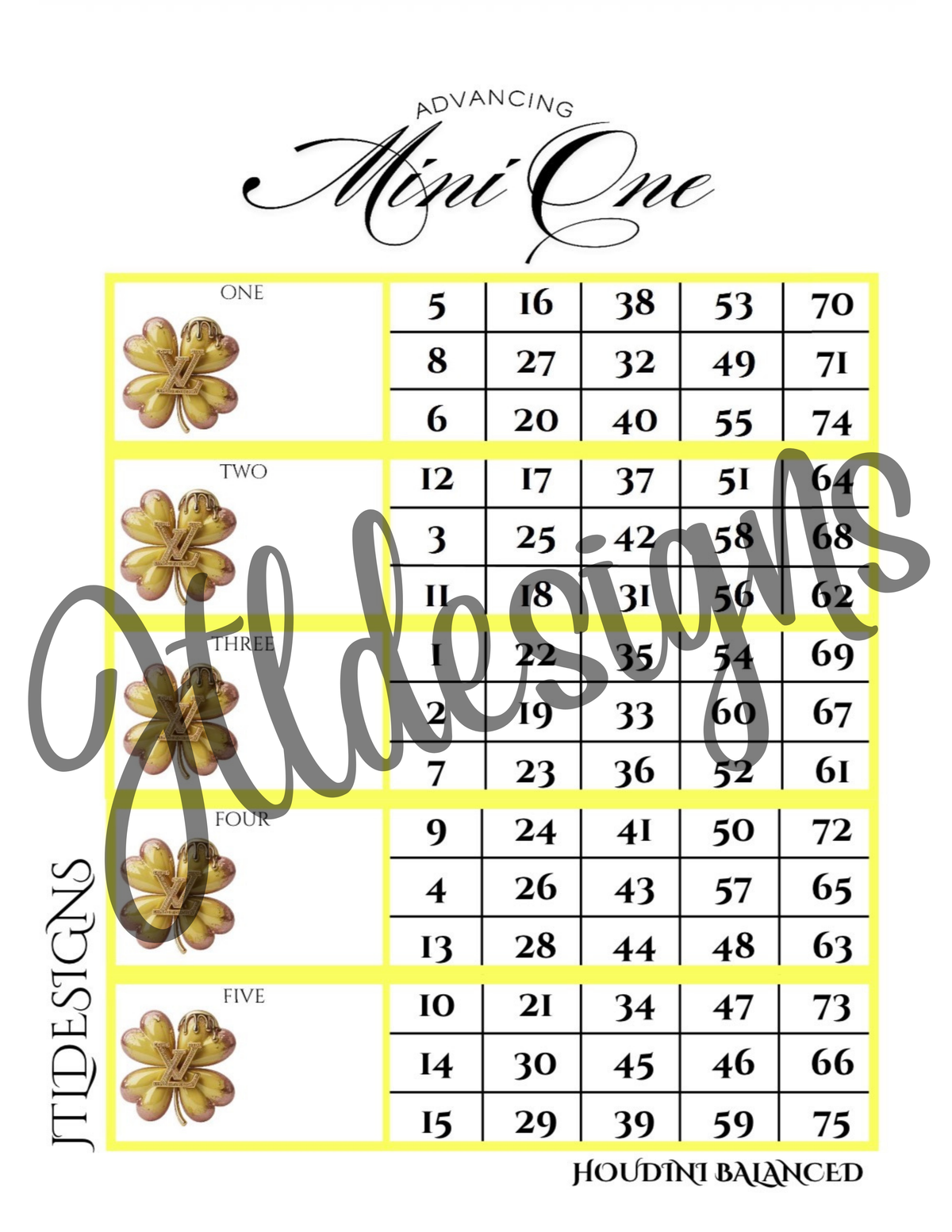 LV dripping Molten Clovers Advancing Minis Yellow