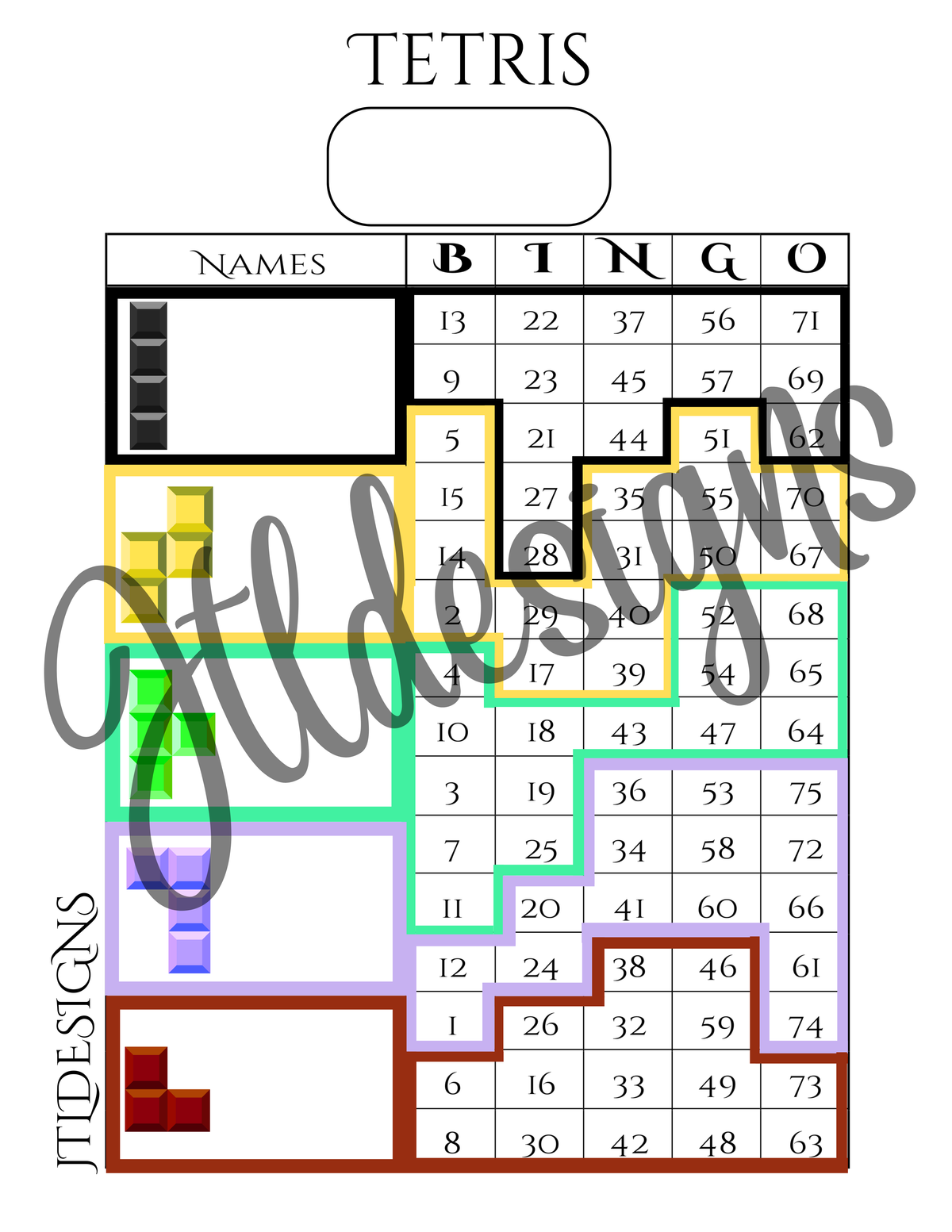 Tetris 5 Page Bundle