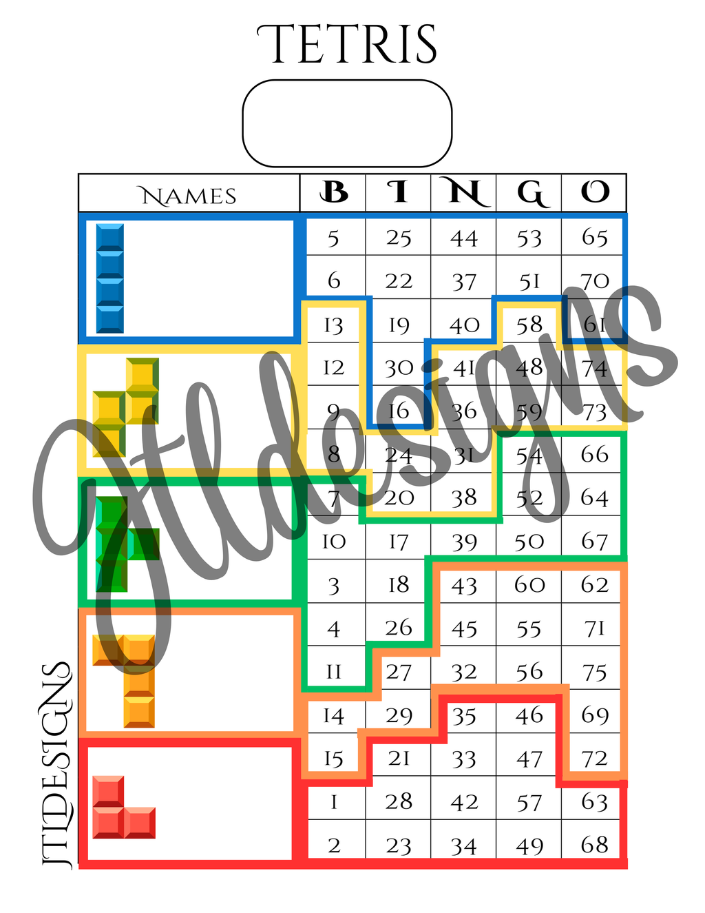 Tetris 5 Page Bundle
