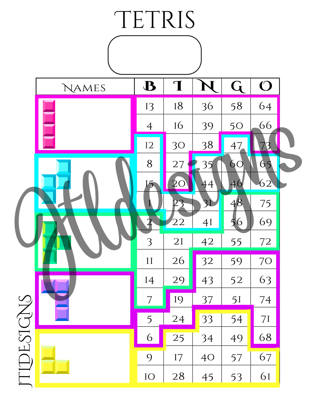 Tetris 5 Page Bundle