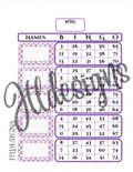 Purple Ell Vee Name tag Blocks