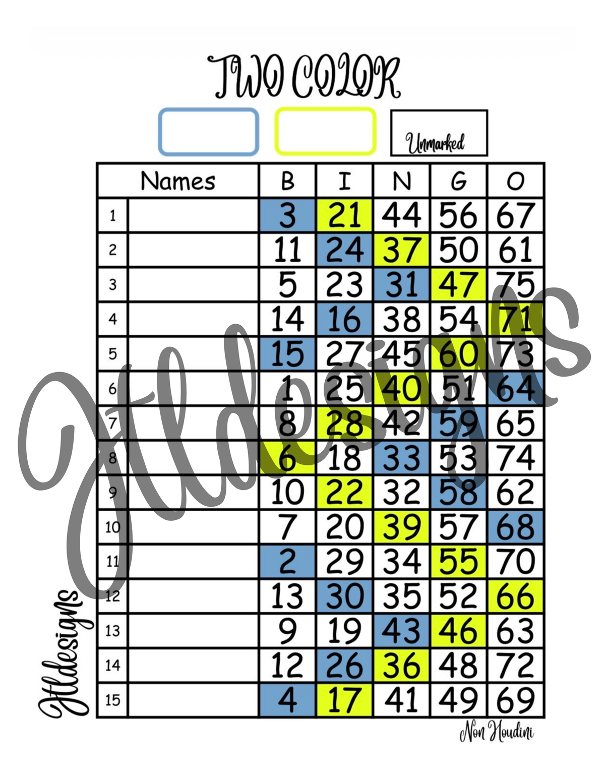 Blue and Yellow Two Color Large Font