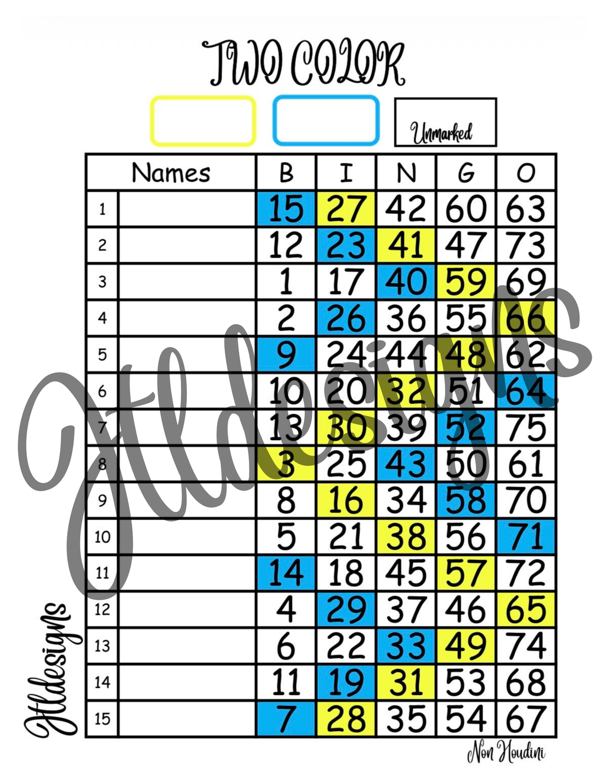 Blue & Yellow Two Color Large Font