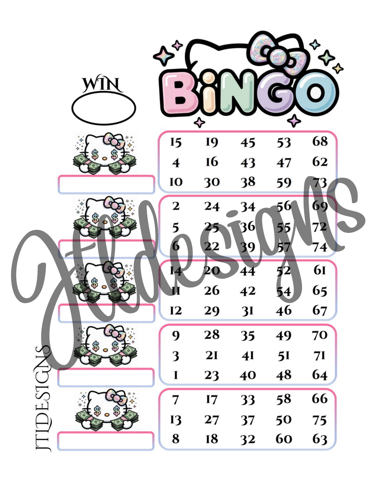 Hello Kitty Holding Stacks 50 sheets