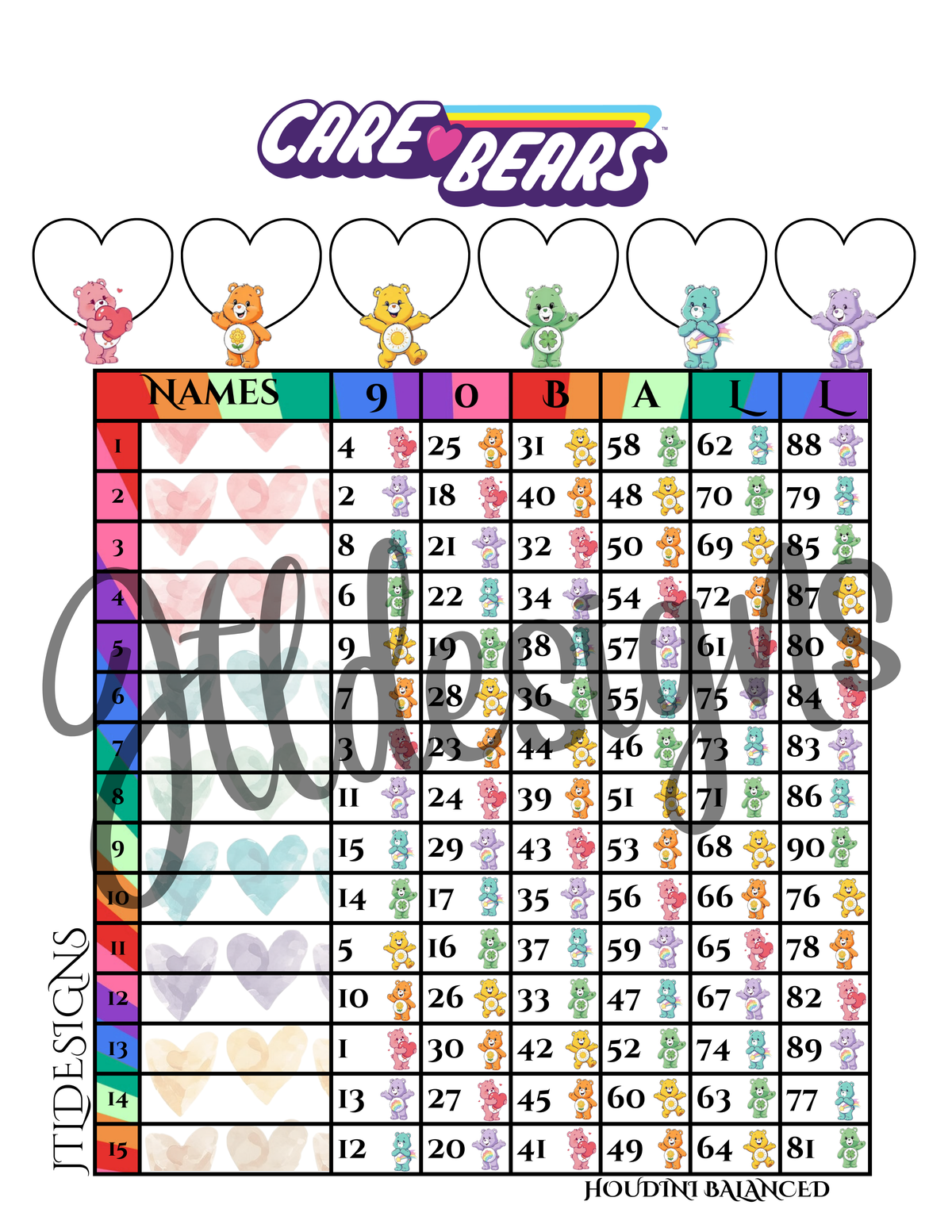 Care Bears Rainbow 90 Ball