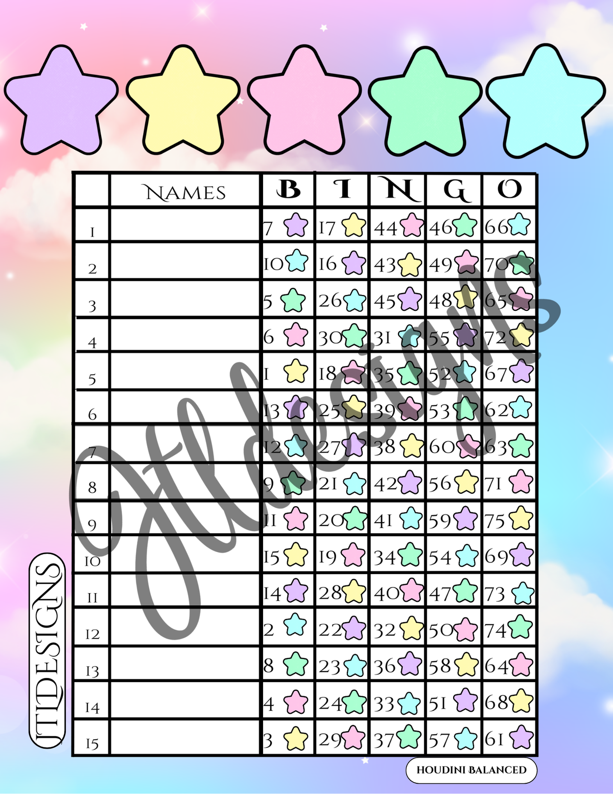 Cloudy Rainbow Stars