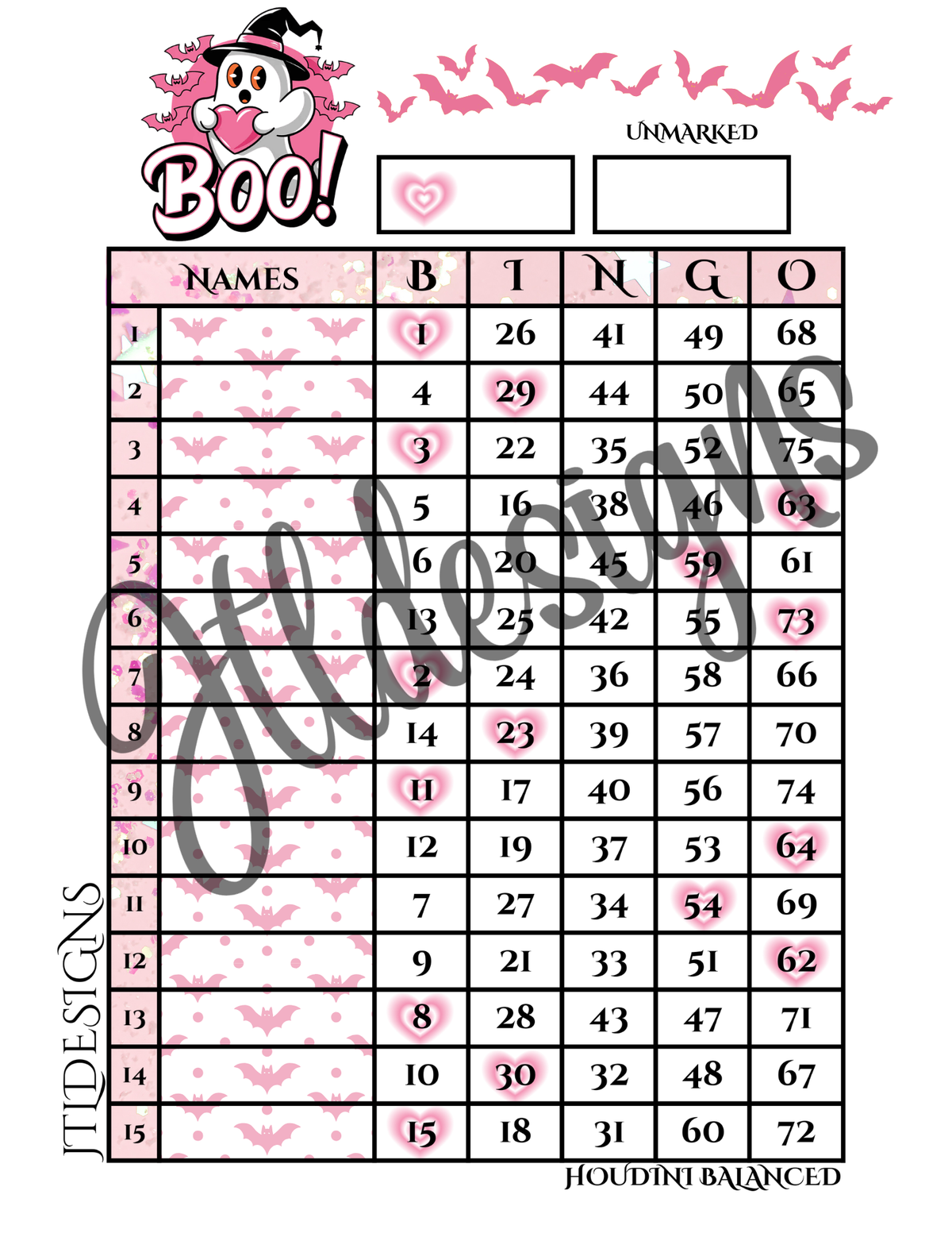 Boo Pink Bats! 1-75