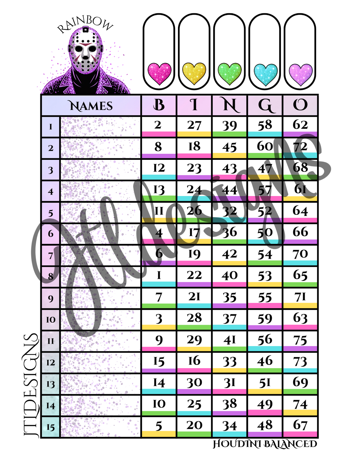 Jason Rainbow Hearts 1-75