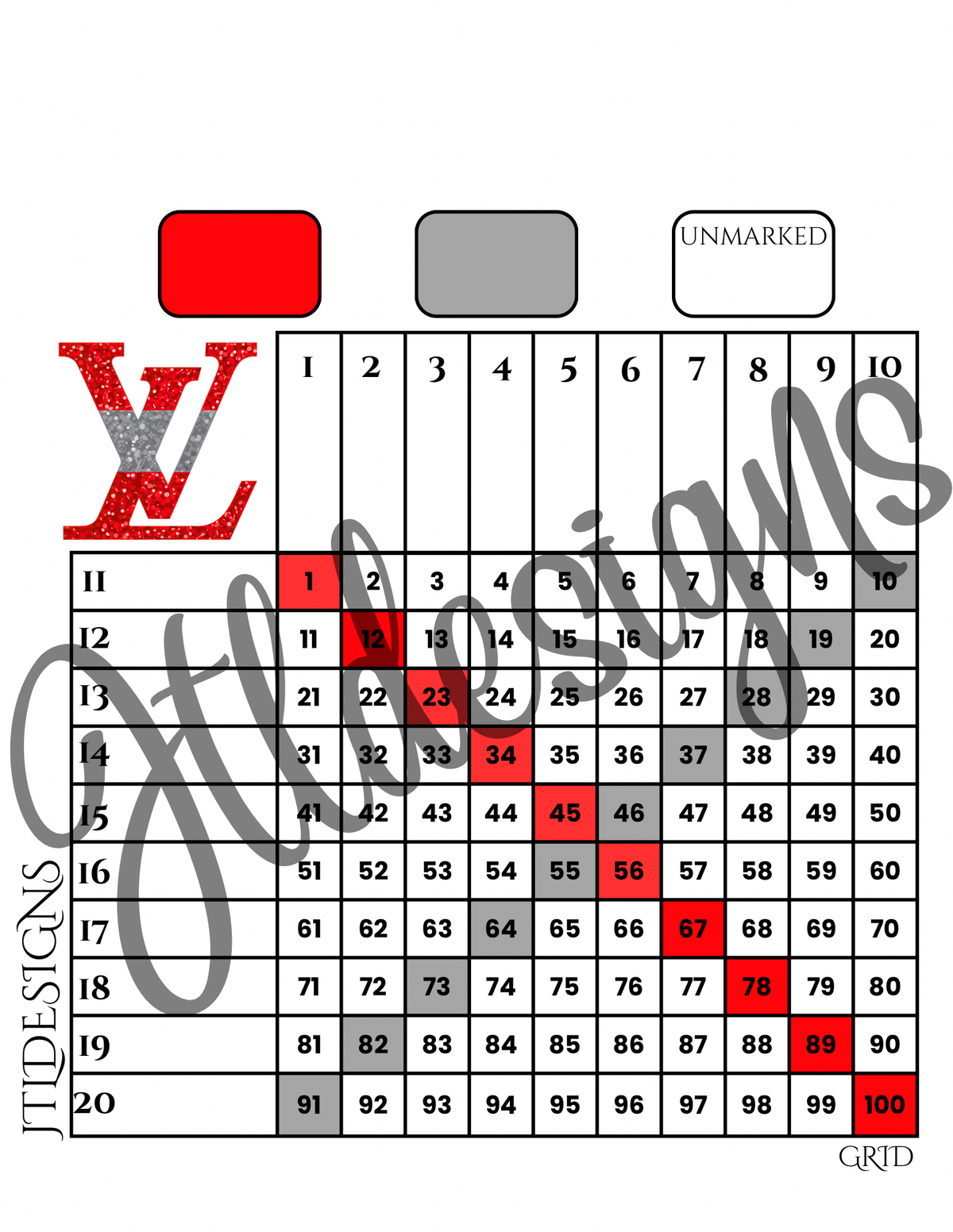 Red Luxury Grid 100