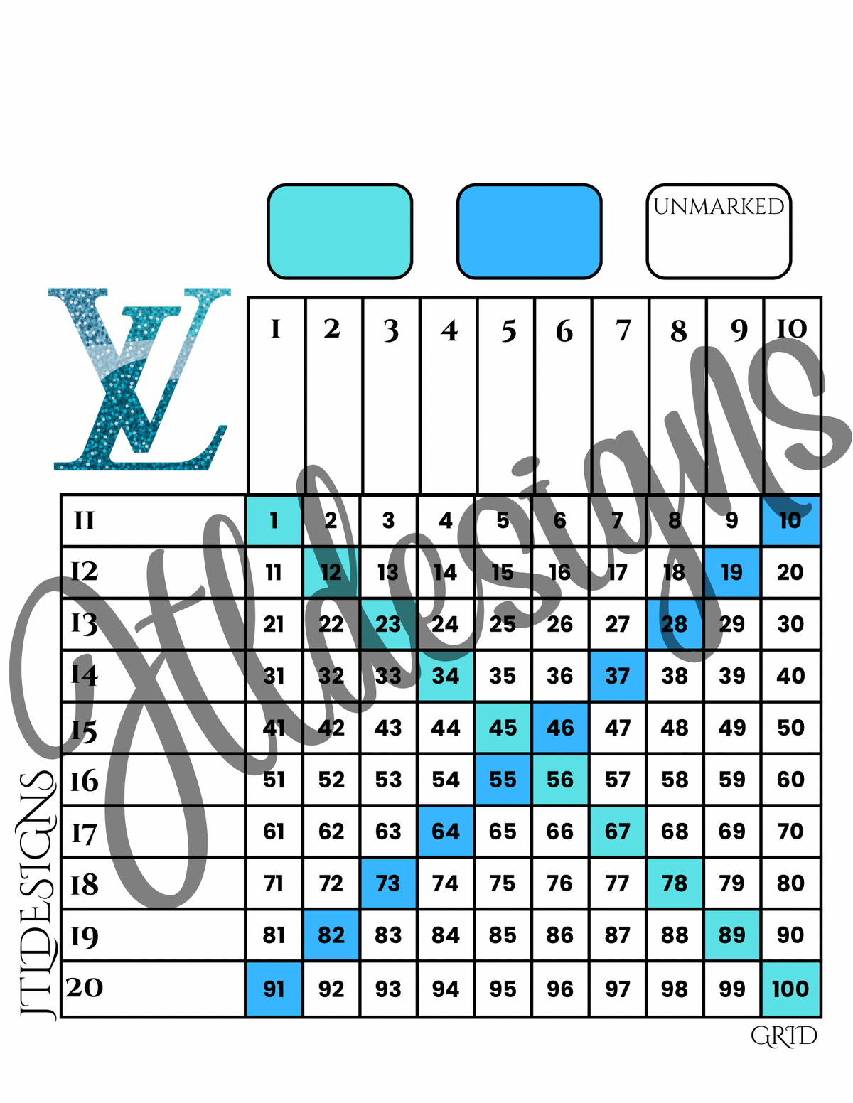 Teal Luxury Grid 100