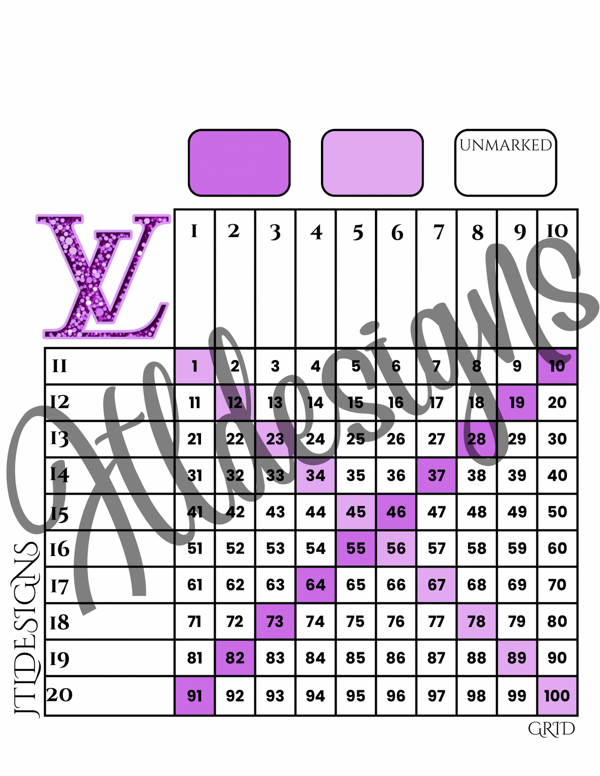 Purple Luxury 100 Grid