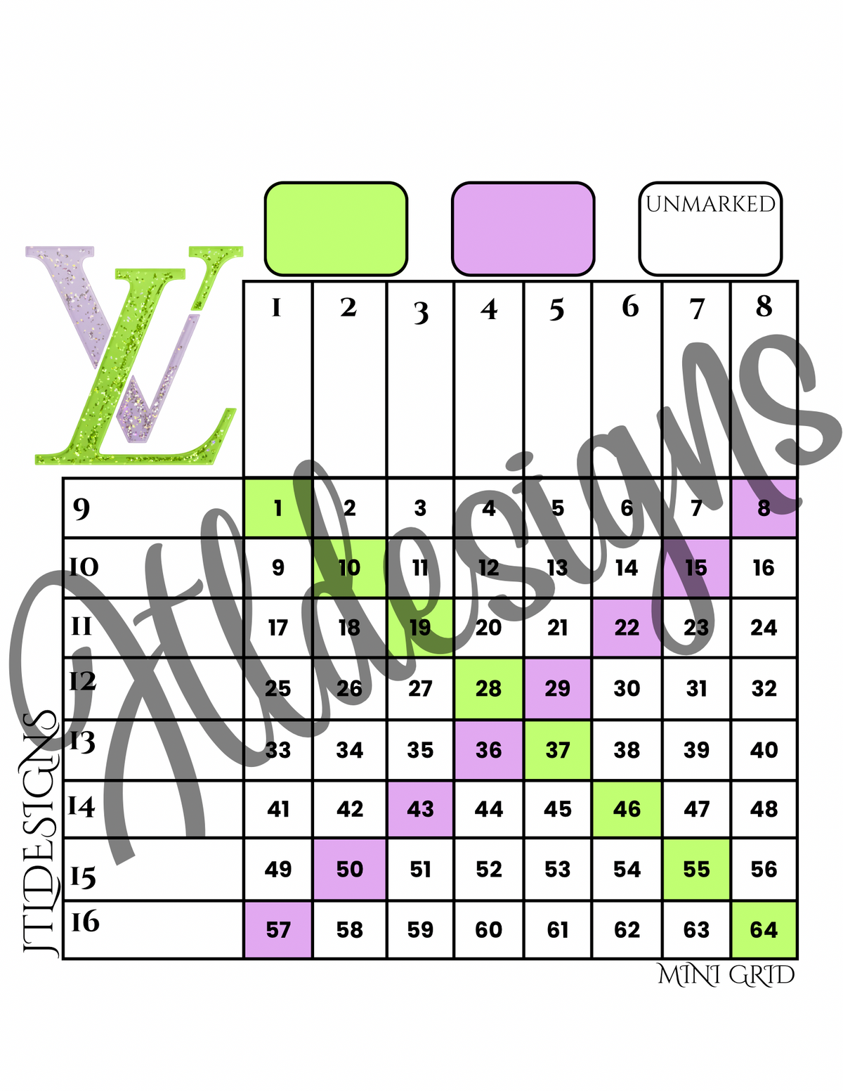 Green & Purple Luxury MINI grid 64