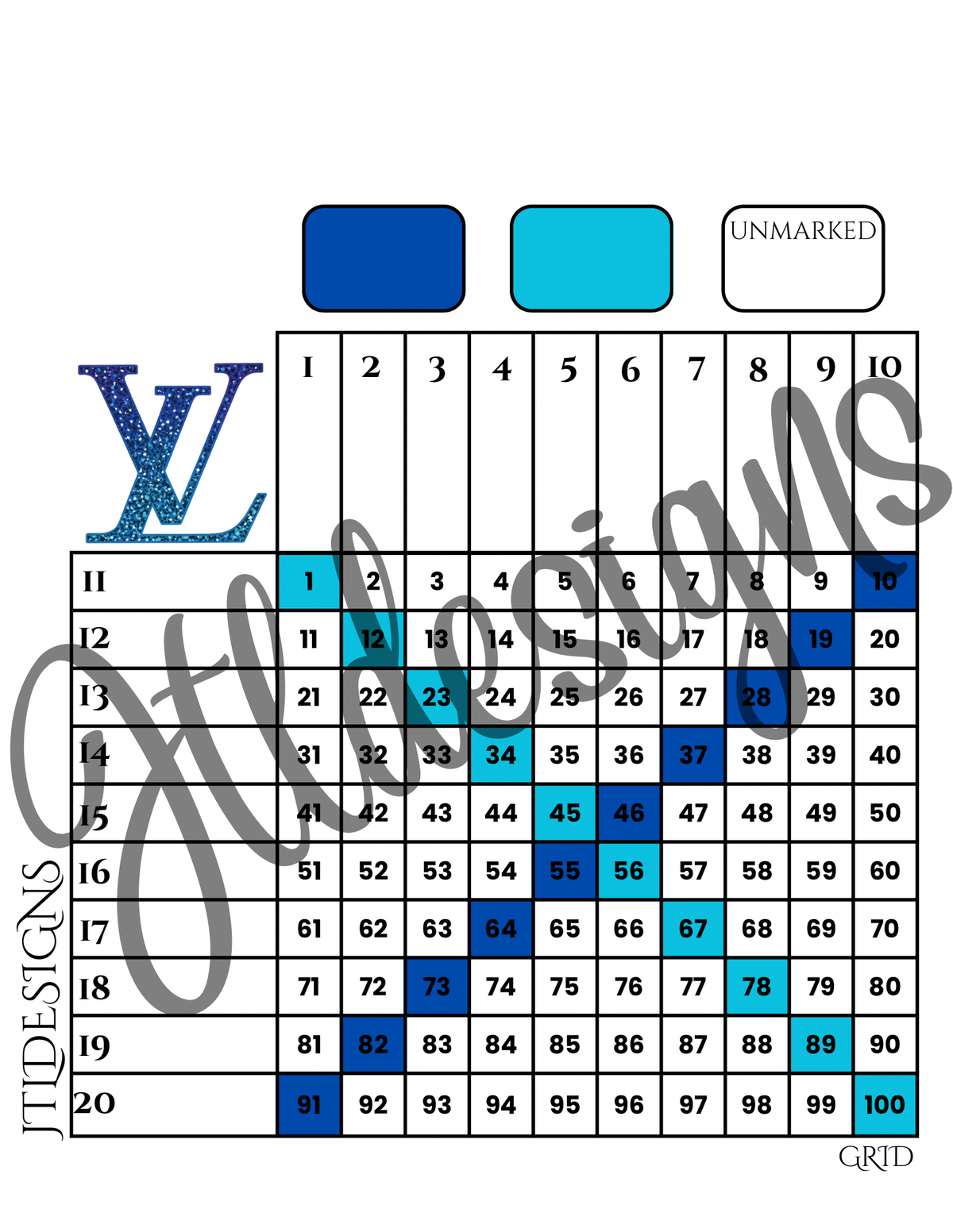 Blue Gradient Luxury Grid 100