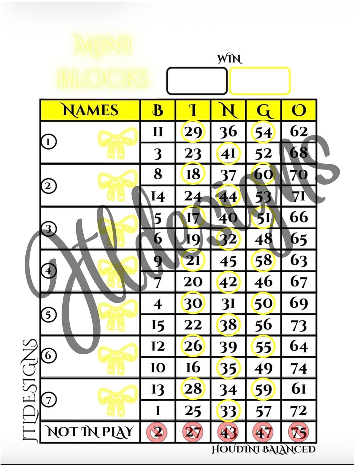 Neon Yellow Bow Mini Blocks CTA