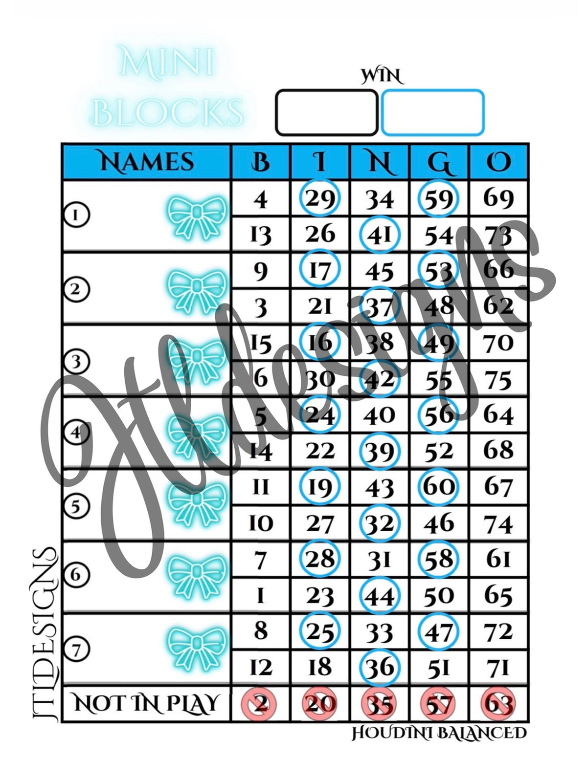 Mini Blocks neon Blue Bows CTA