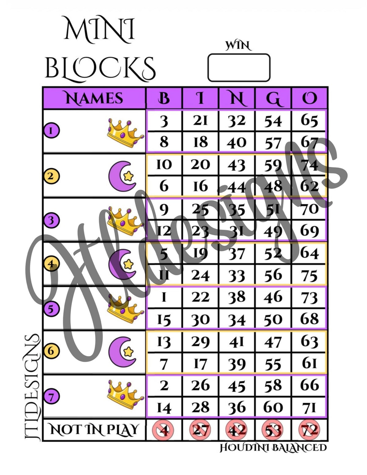 Crown & Moon Mini Blocks