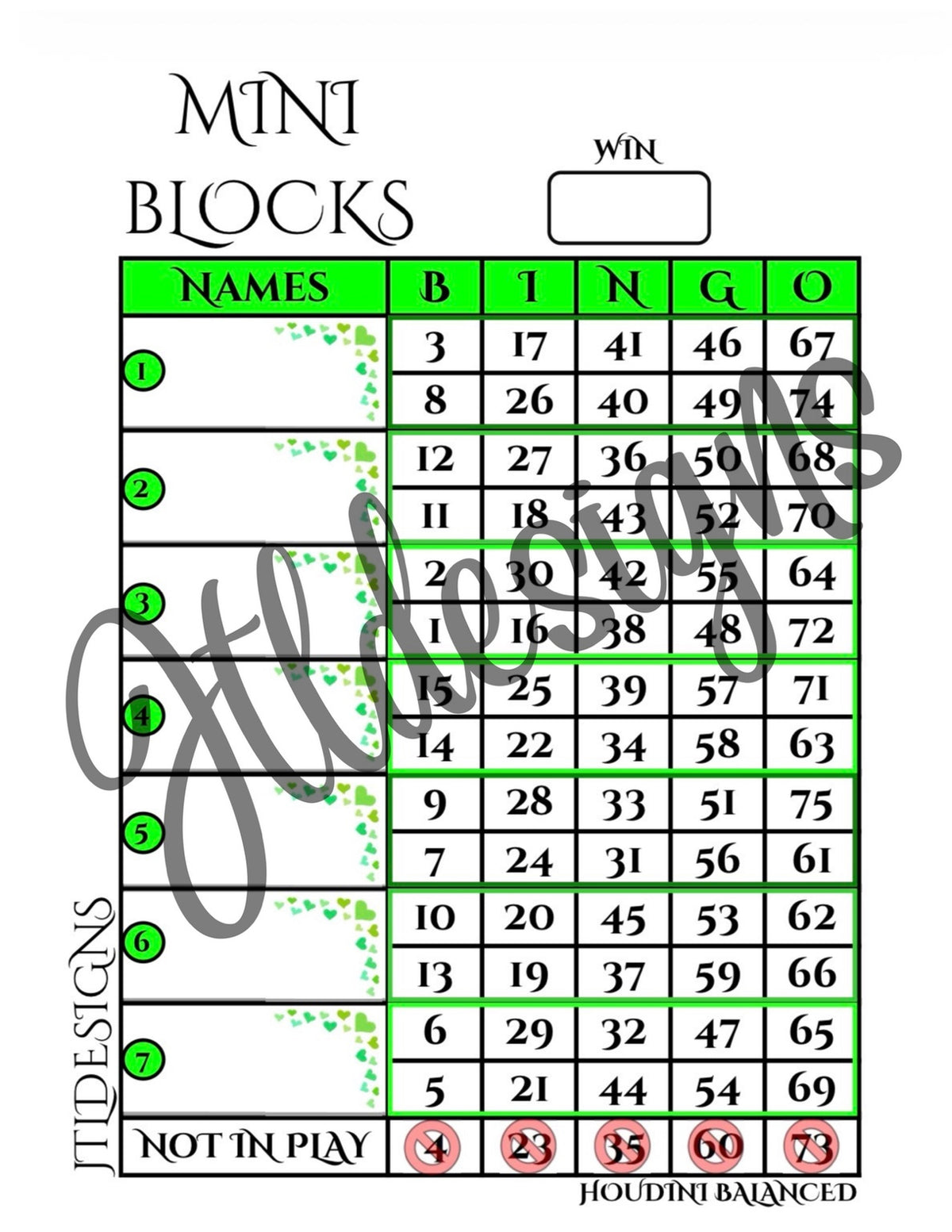 Heart Green Sprinkle Mini Blocks