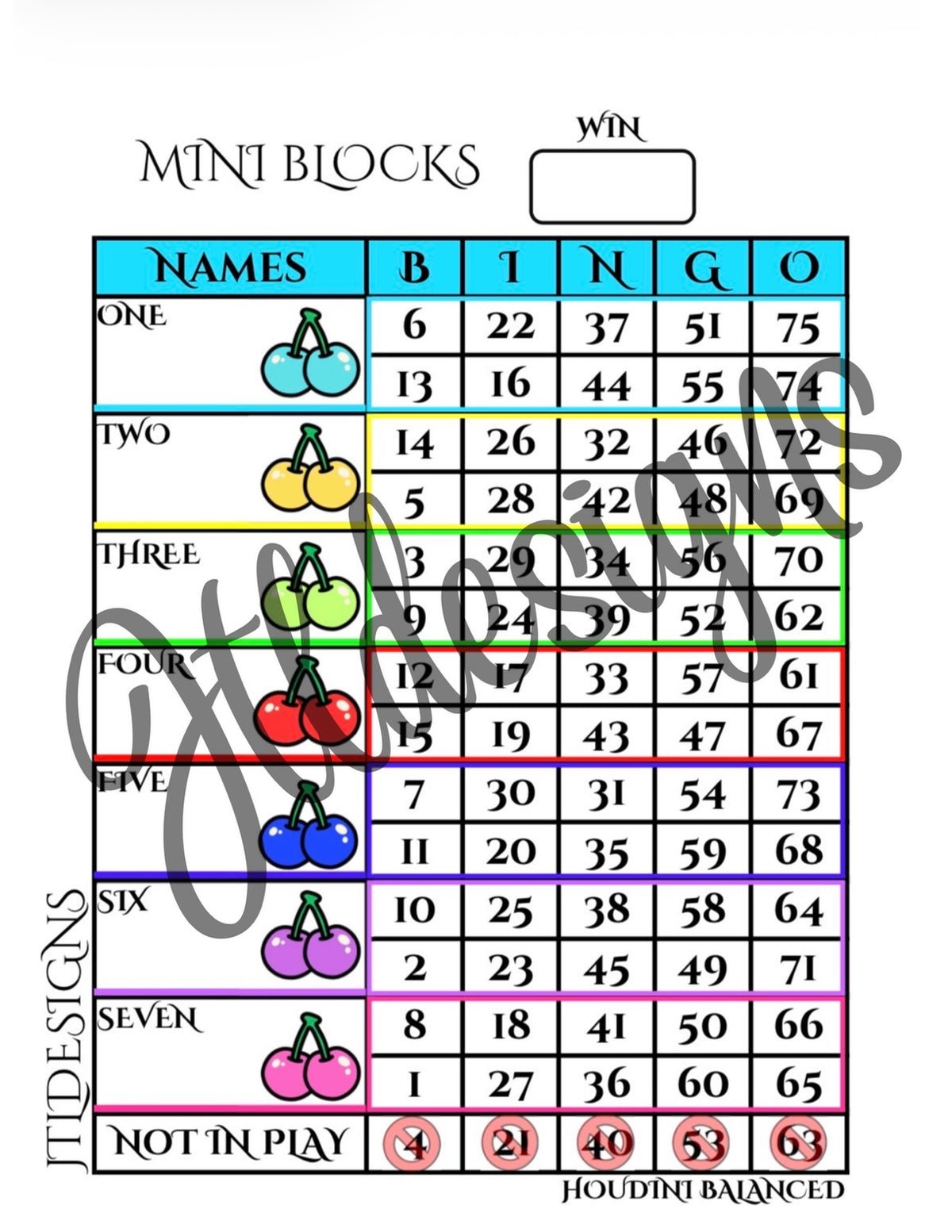 Rainbow Cherries Mini Blocks