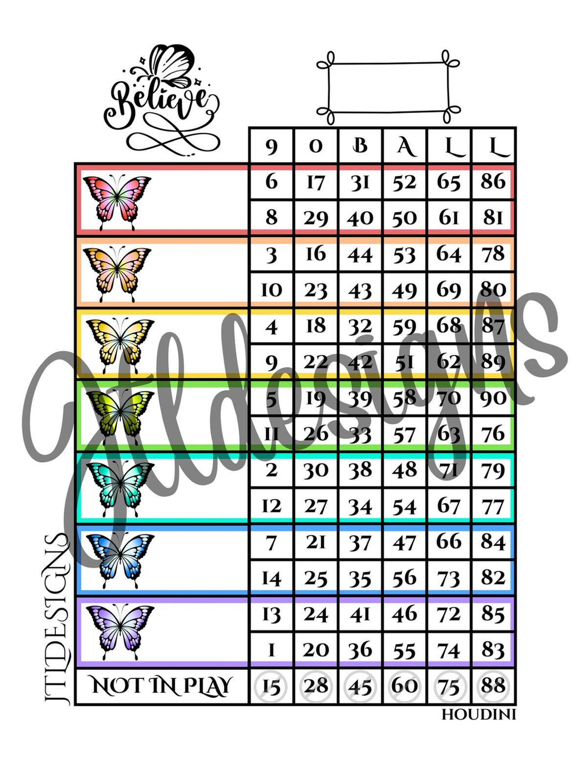 Rainbow butterflies 90 B