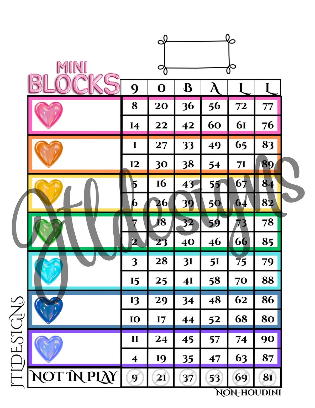 Mini blocks rainbow hearts 90 B