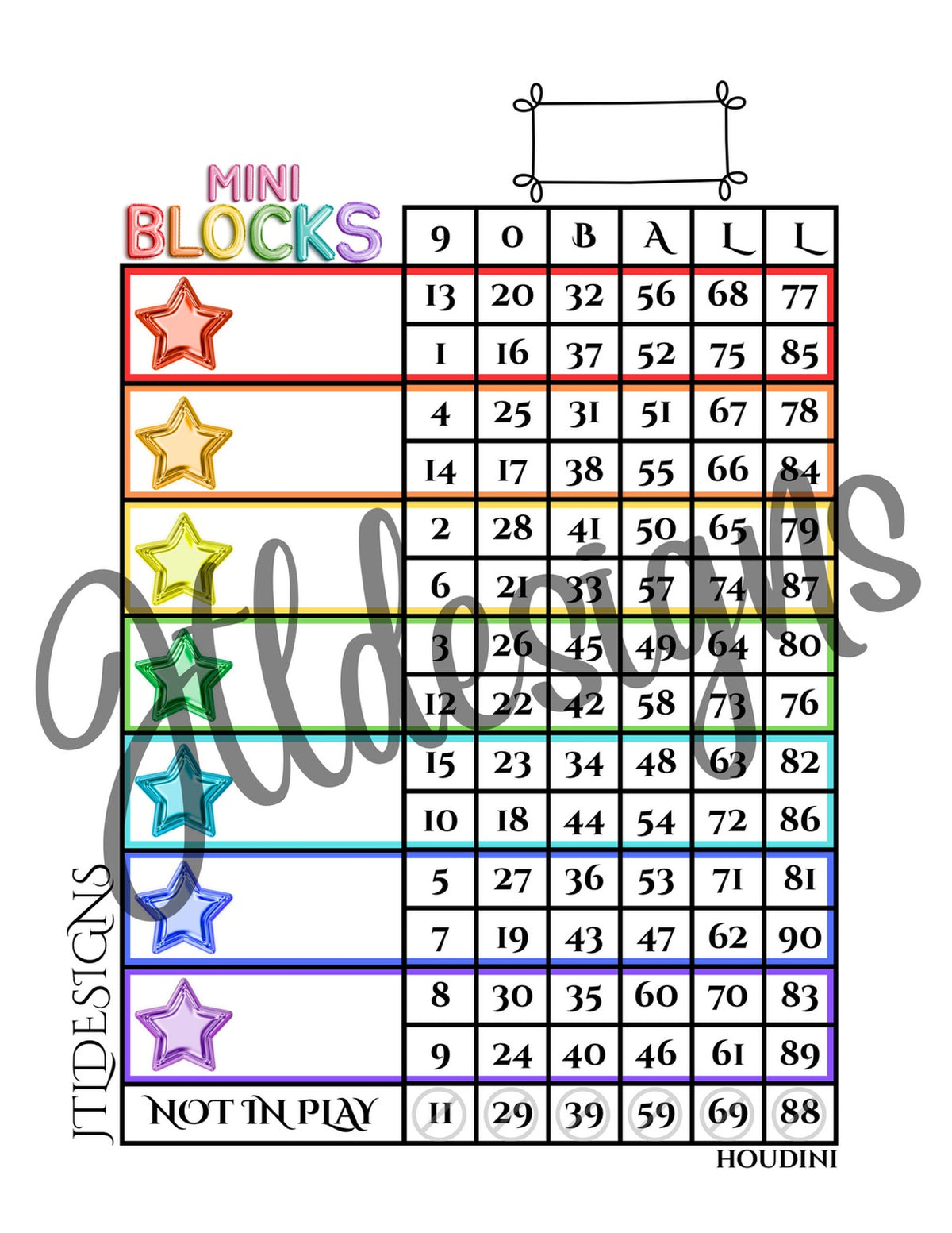 Mini blocks rainbow star 90 B