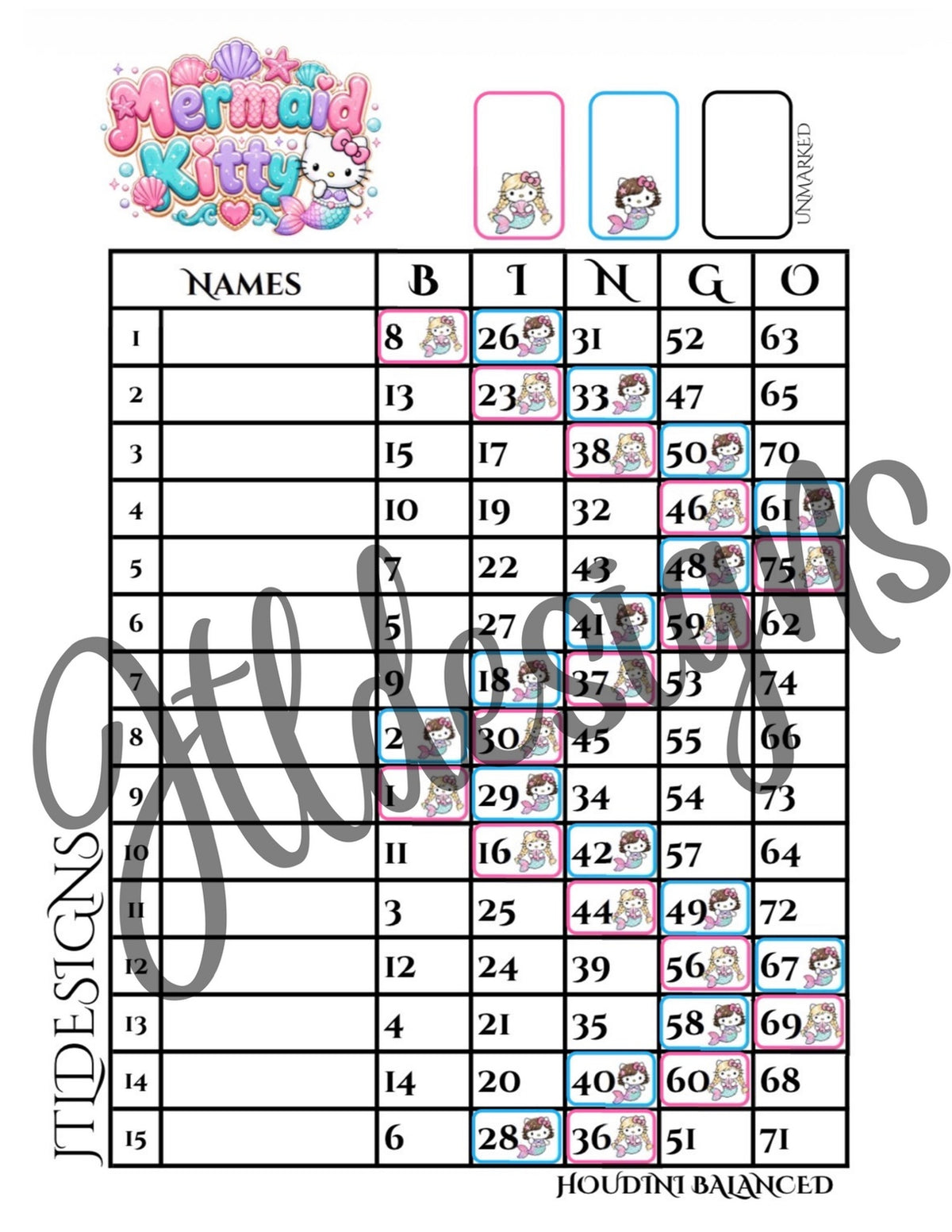 50 2Color Hellot Kitty Mermaids