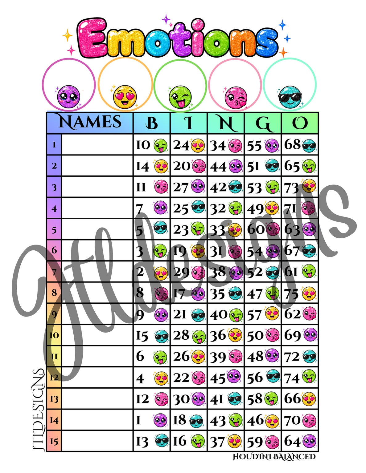 Glitter Rainbow Emojis