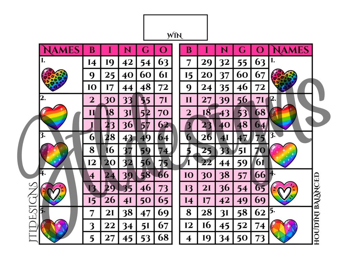 Rainbow Hearts Double Blocks