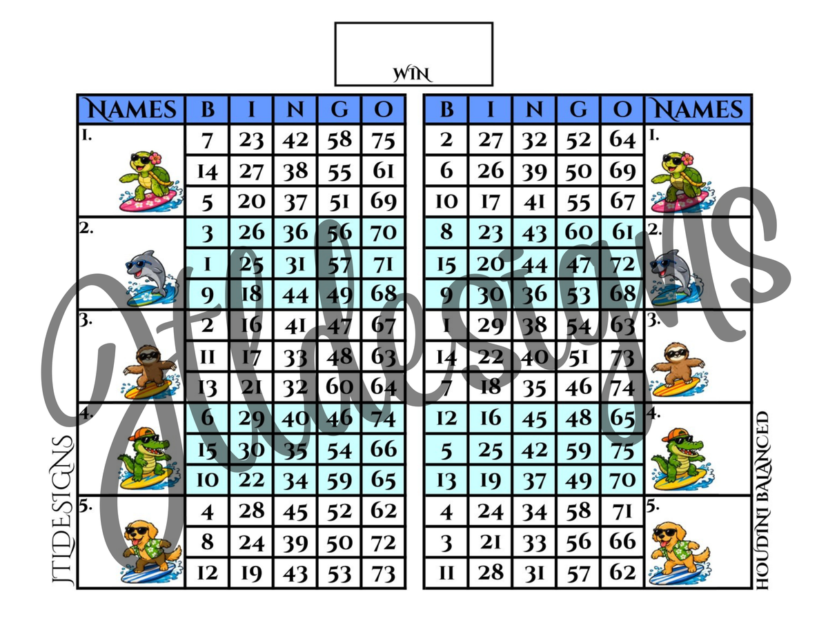 Surfing Animals Double Blocks