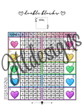 Rainbow Glitter Hearts Double Blocks