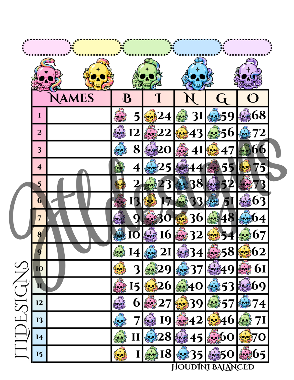 Rainbow Skulls & Snakes