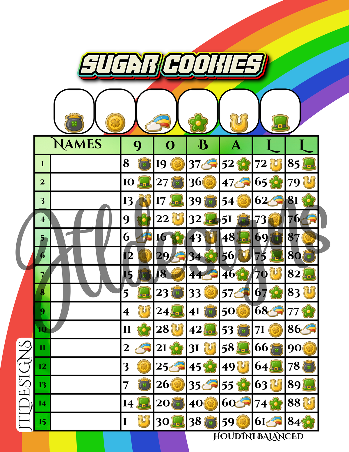 St.patricks Sugar cookies 90 Ball
