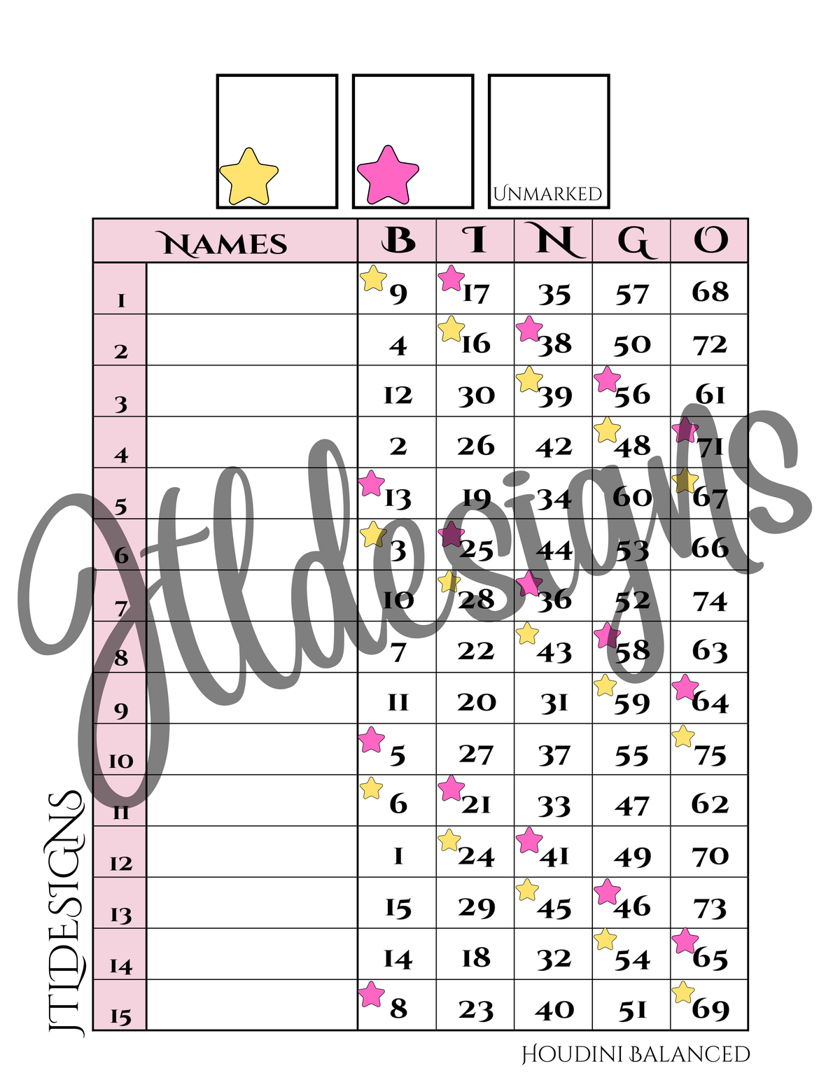 Yellow & Pink Cute Star