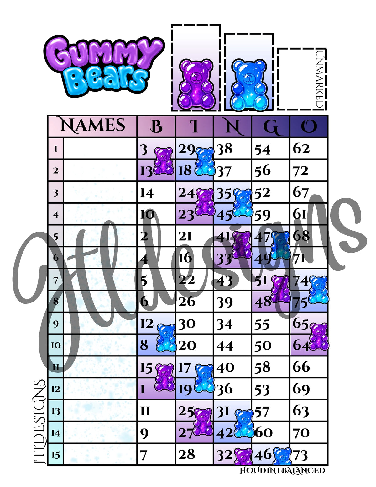 Gummy Bears 2C blue & purple