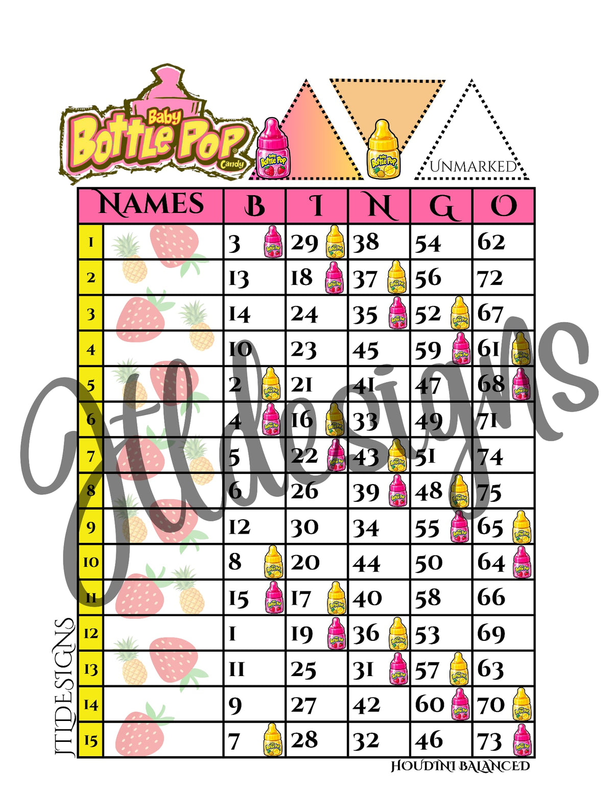 Baby Bottle Pop Pink & Yellow