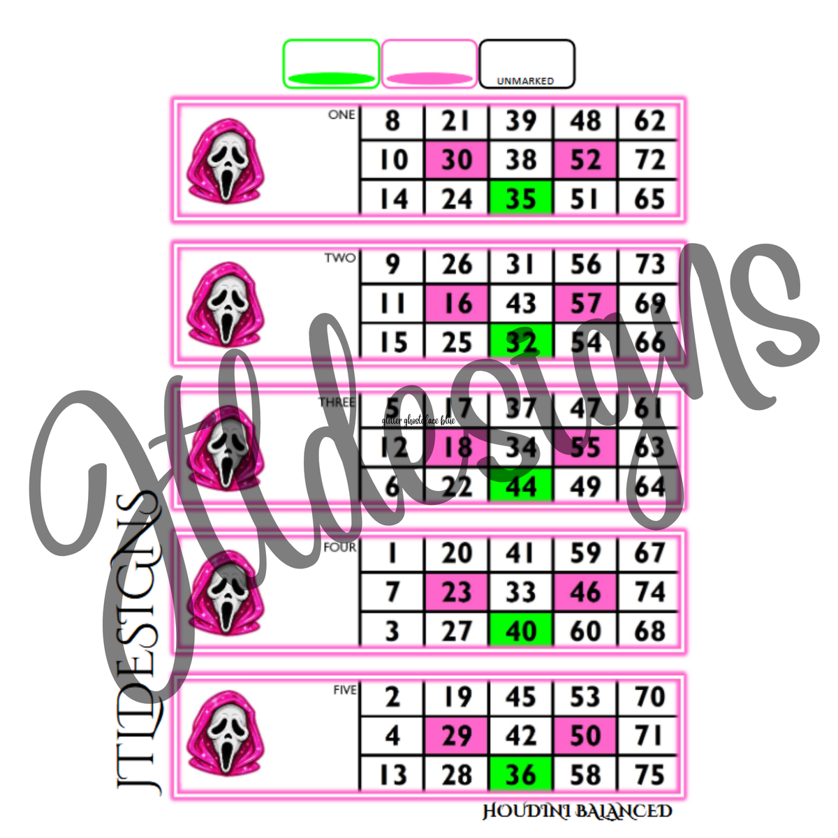 Glittery Ghostface pink cta blocks