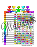Glitter Rainbow  Hearts